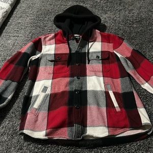 Express flannel fleece button up shacket